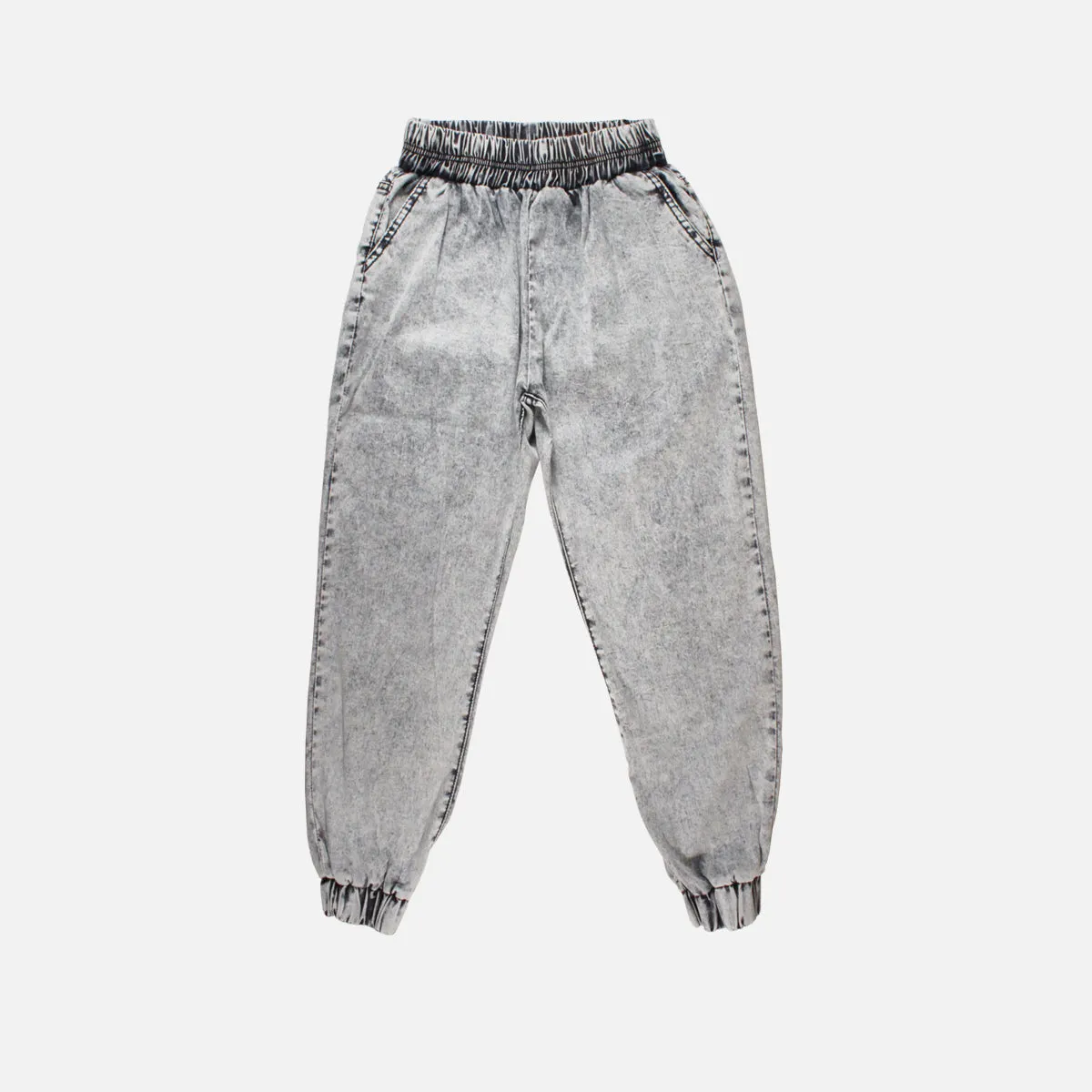 ACID WASHED DENIM JOGGER PANT