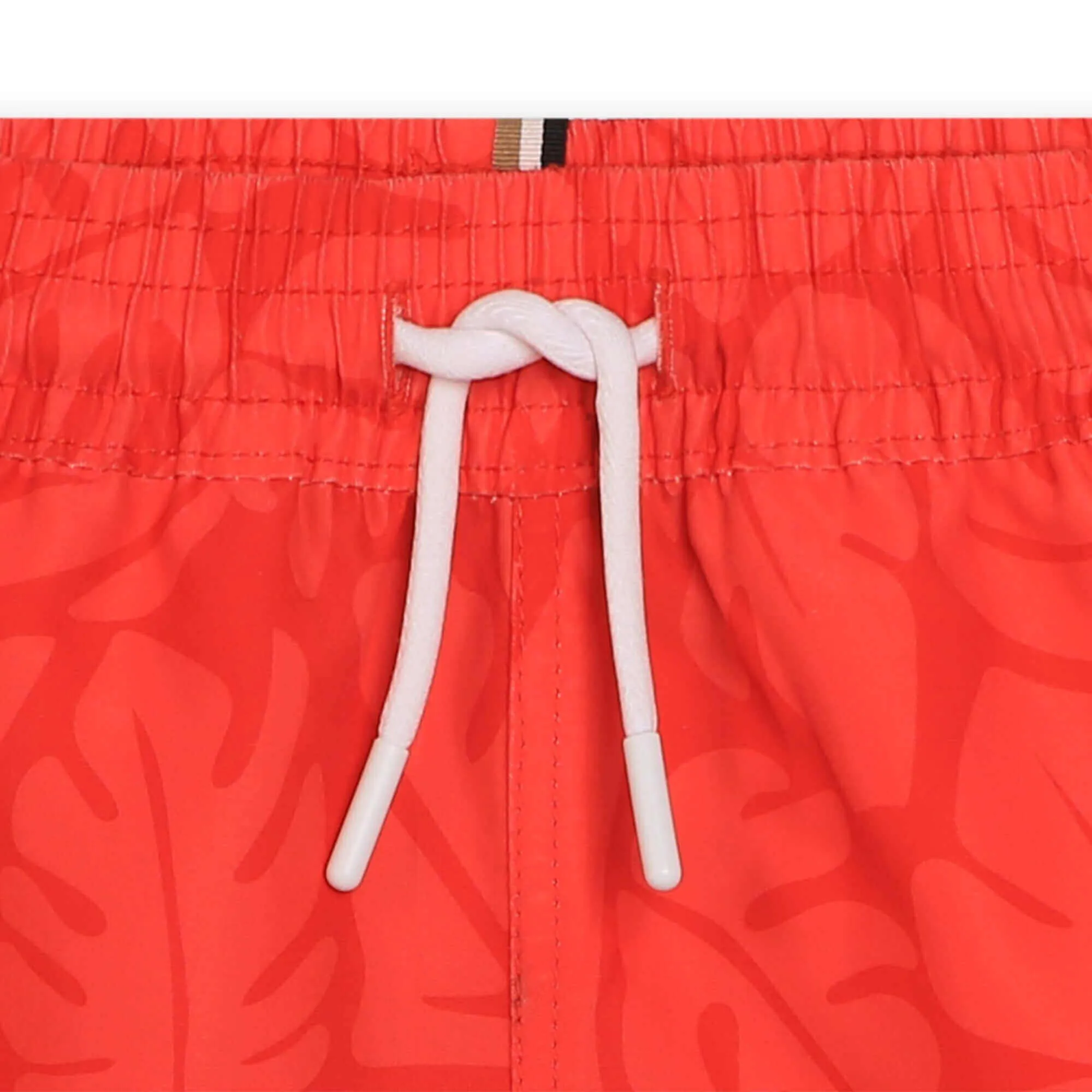 Baby Boys Red Print Swimming Shorts