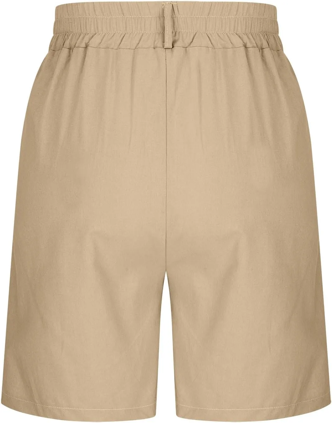Bermuda Shorts for Women High Waisted Dressy Casual Linen Shorts Wide Leg Knee Length Summer Beach Shorts with Pocket