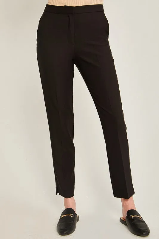 Black Solid Formal Blazer Pant Slacks