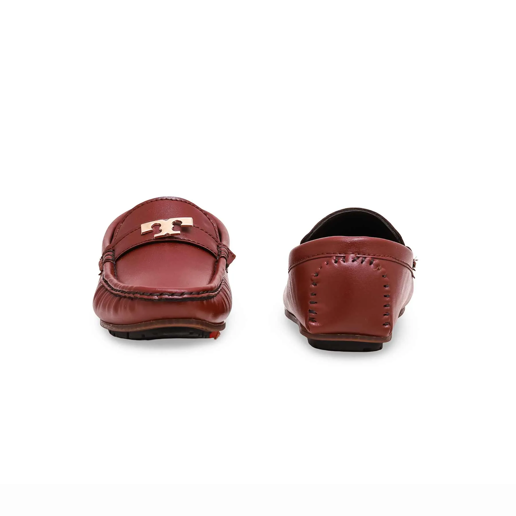 Boys Maroon Formal Moccasin KD0829