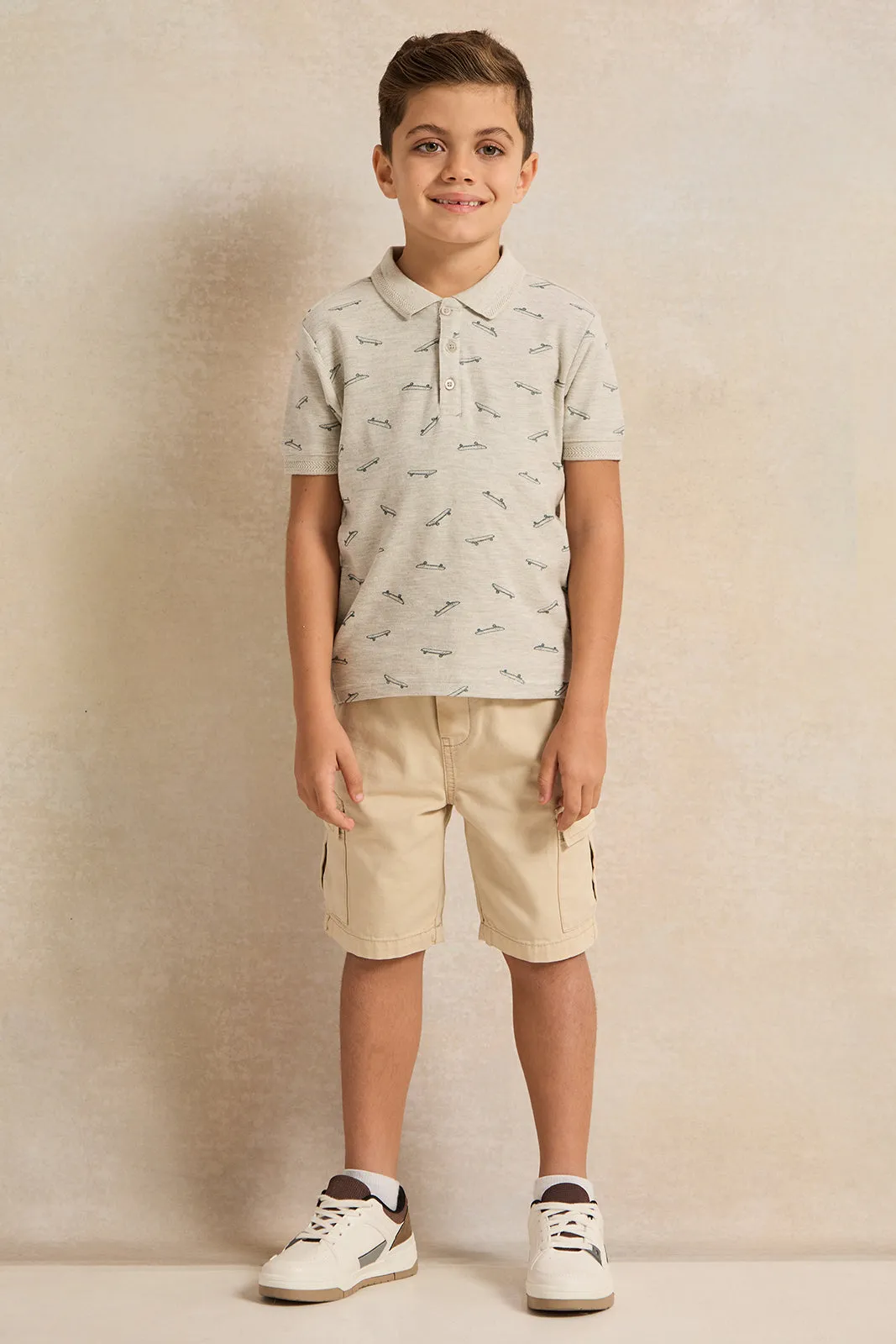 Boys Silver Polo T-Shirt