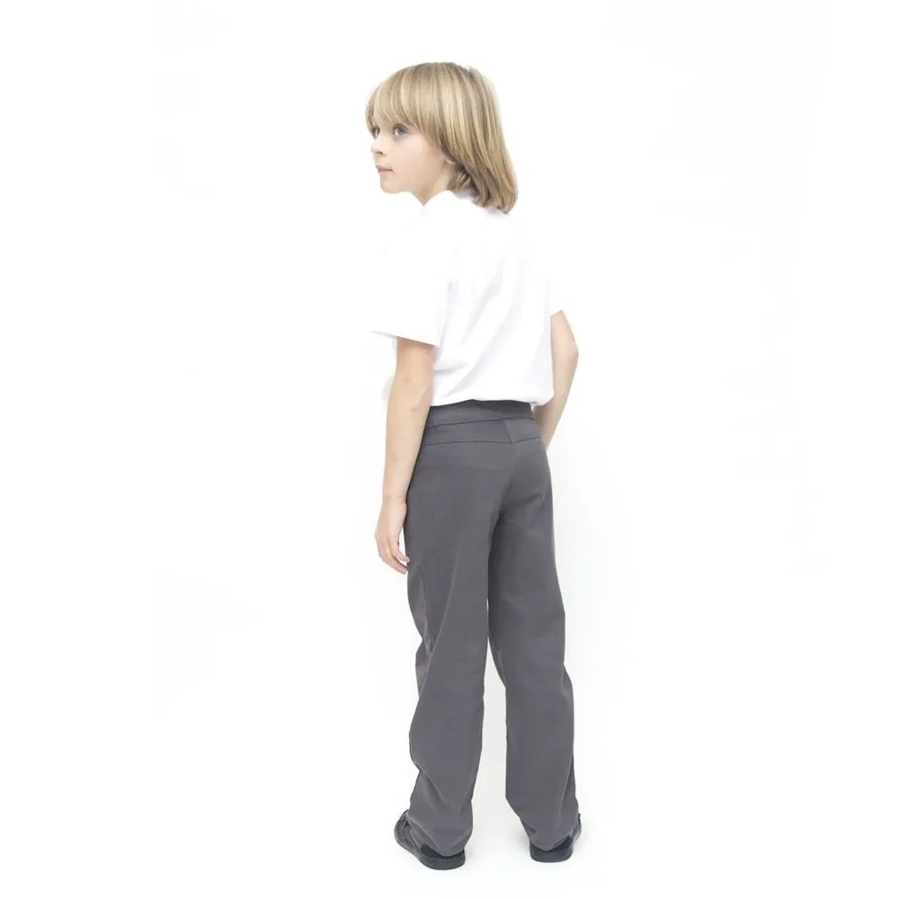 Boys Slim Fit School Trousers - 100% Organic Cotton