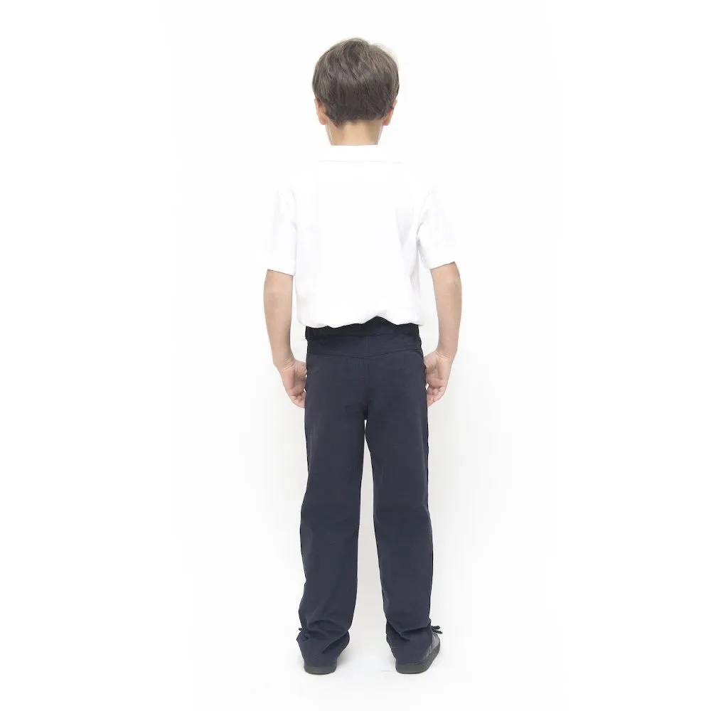 Boys Slim Fit School Trousers - 100% Organic Cotton