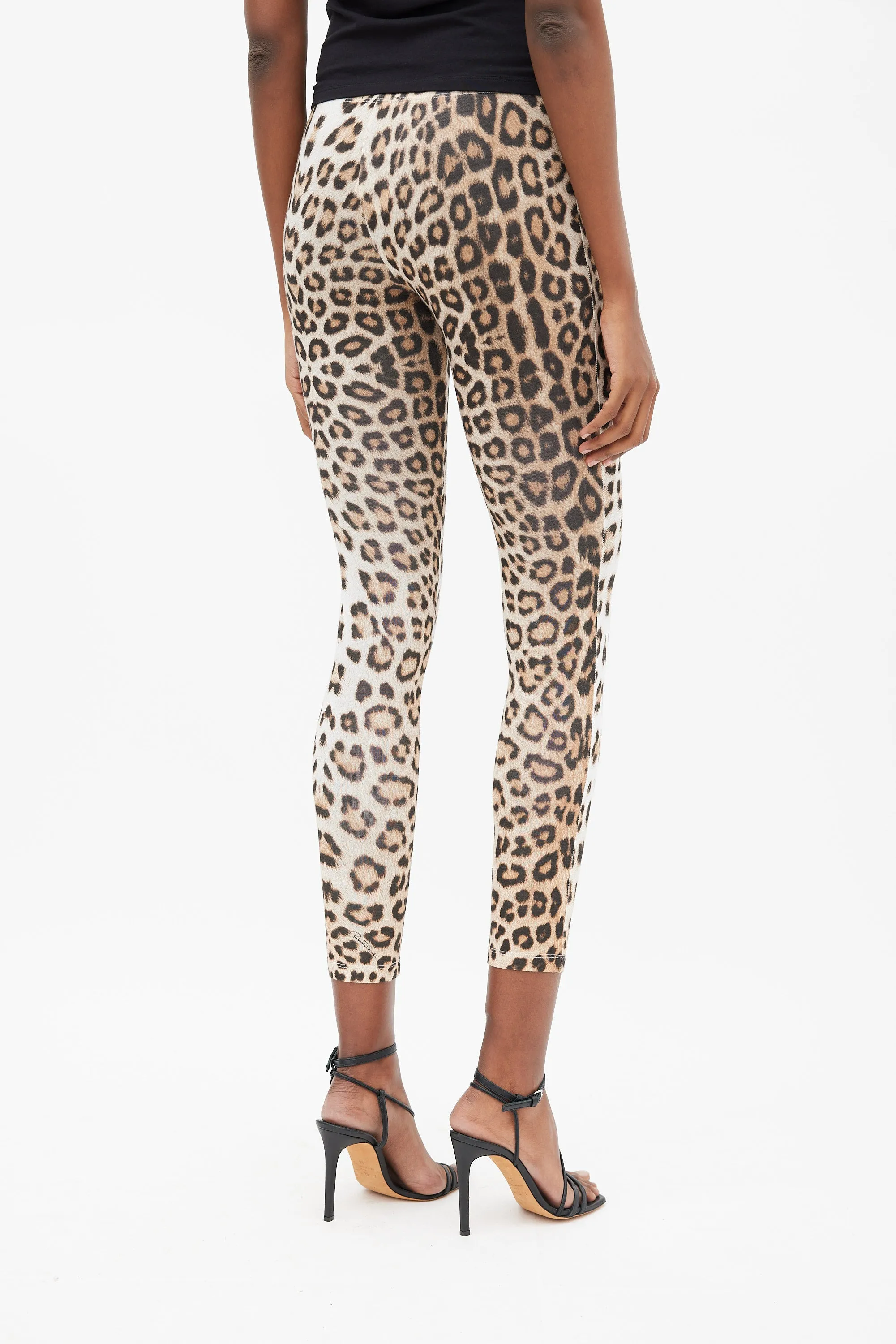 Brown & White Printed Legging