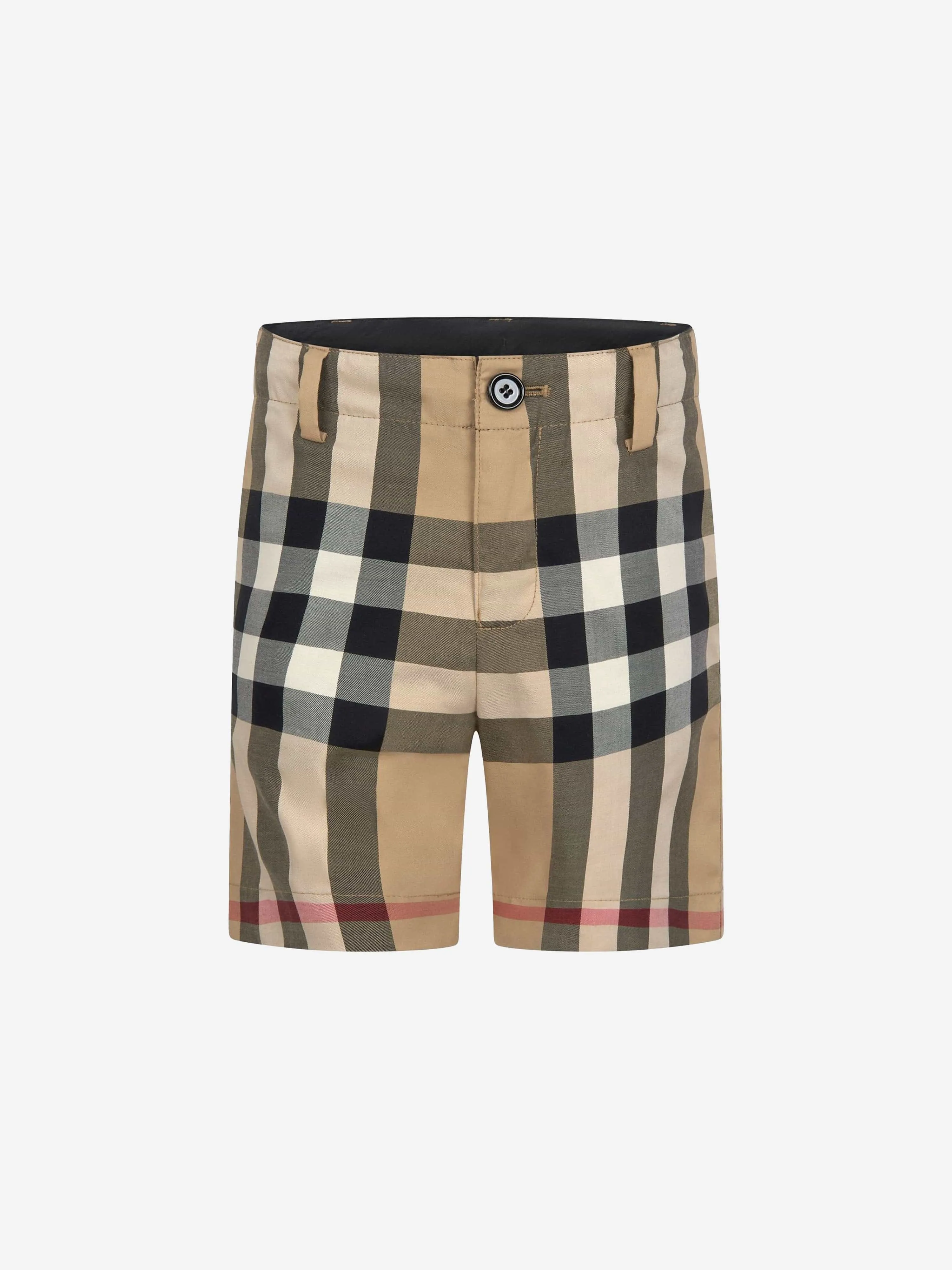 Burberry Boys Roystone Check Shorts in Beige
