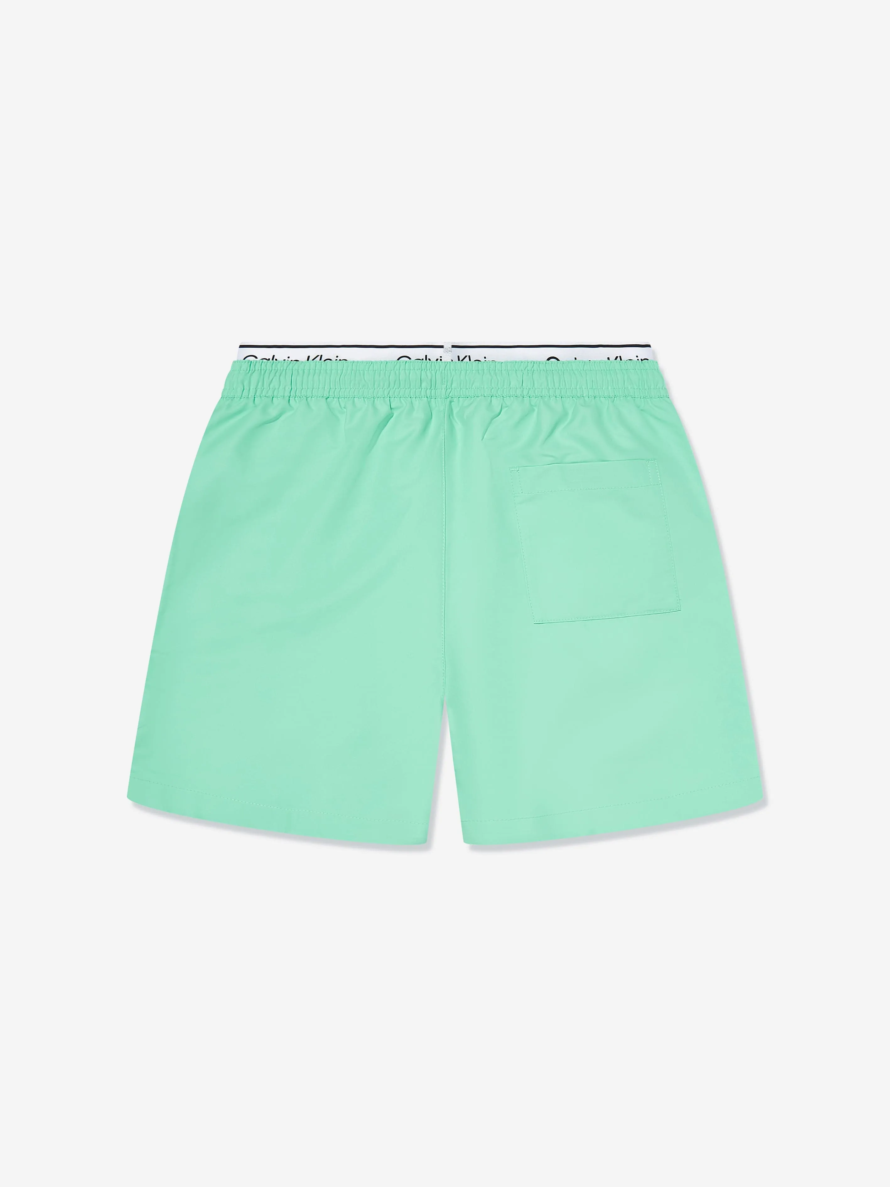 Calvin Klein Boys Double Waistband Swim Shorts in Green