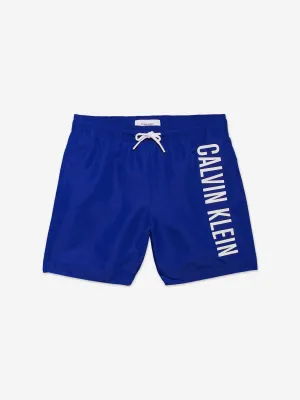 Calvin Klein Boys Medium Drawstring Swim Shorts in Blue