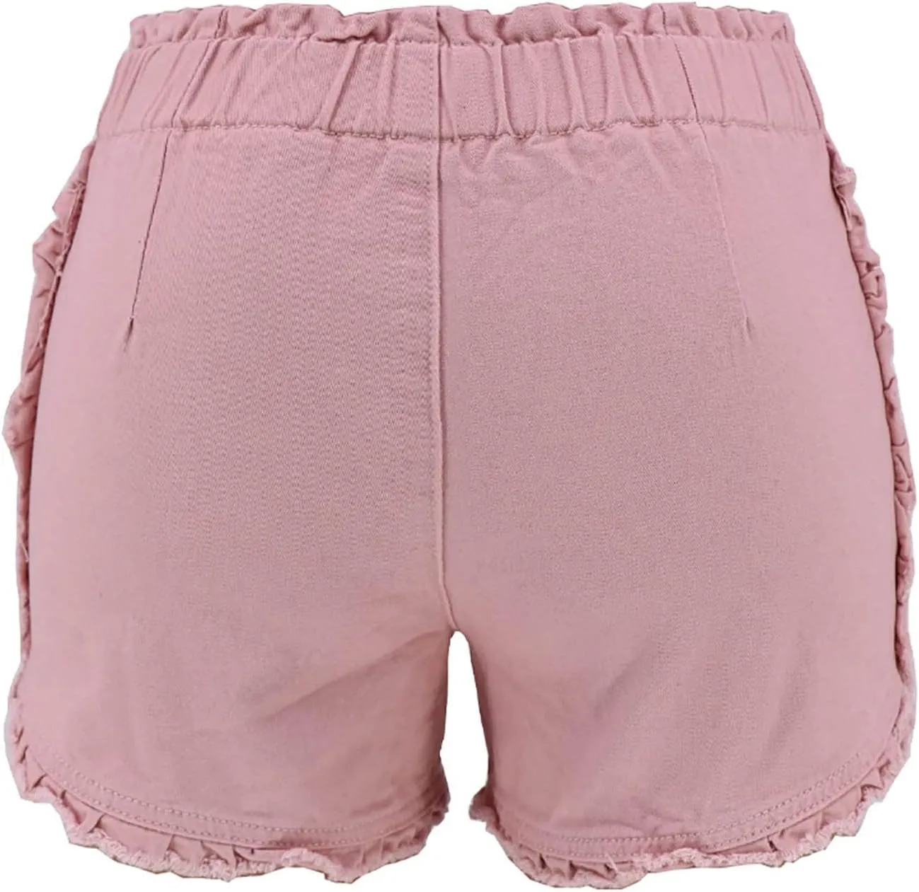 Casual Denim Women Shorts Elastic High Waisted Frayed Raw Hem Ripped Jeans Stretchy Elastic Waist Jean with Pockets