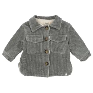 Corduroy w/Snowdrift Shacket- Heather Gray