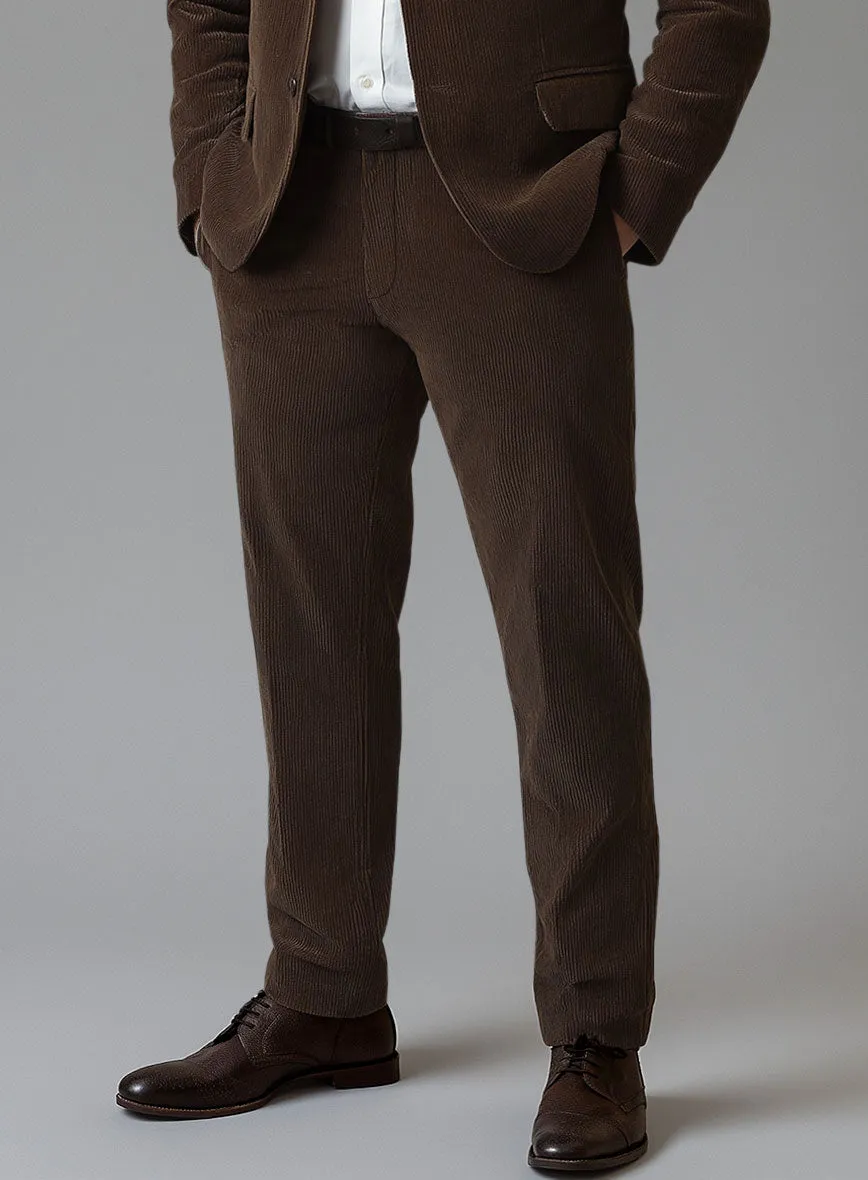 Dark Brown Stretch Pin Corduroy Suit