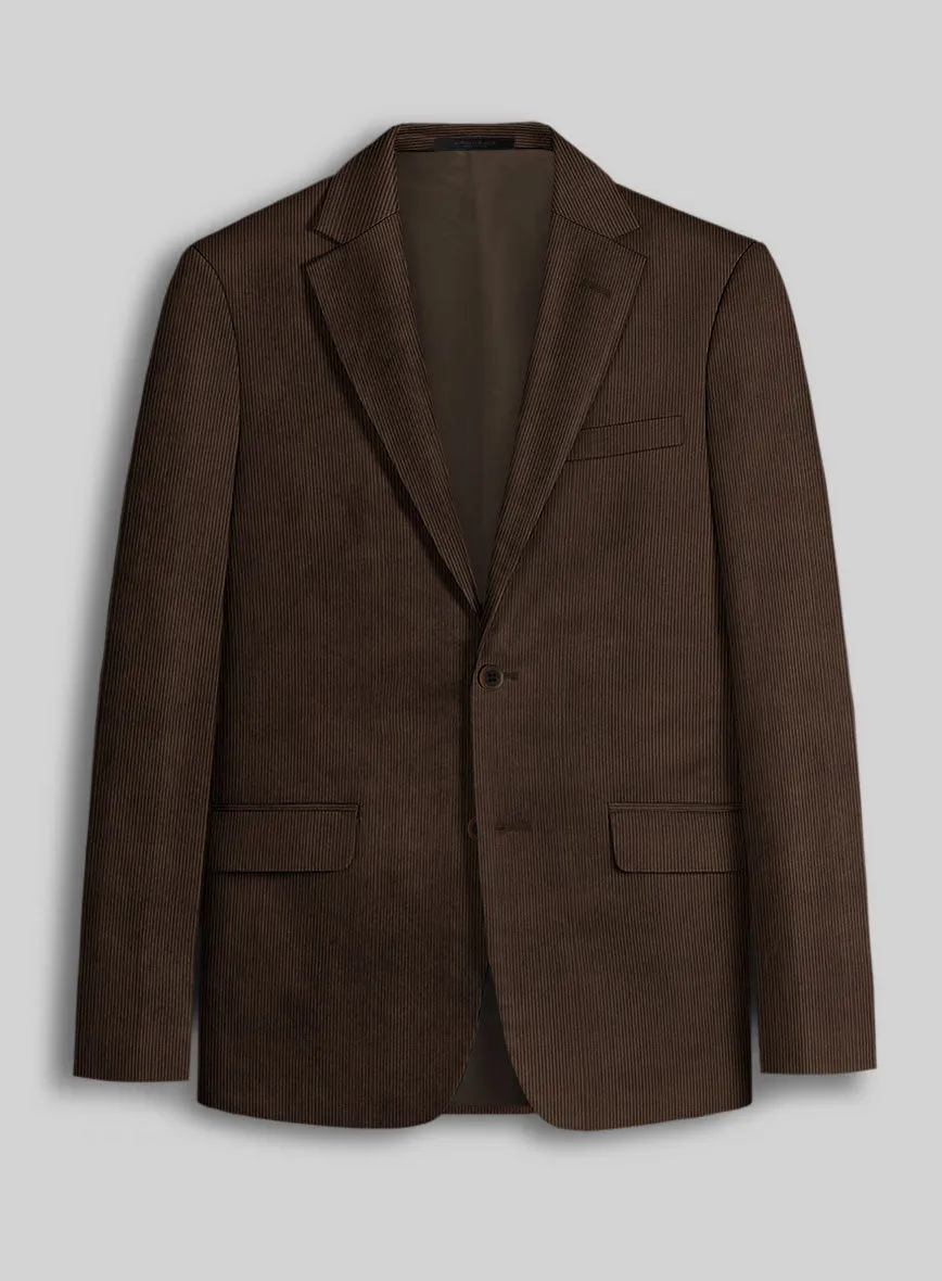 Dark Brown Stretch Pin Corduroy Suit