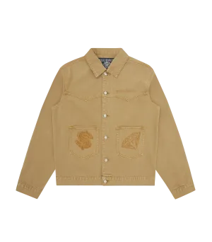 DIAMONDS & DOLLARS SELVEDGE DENIM JACKET - SAND