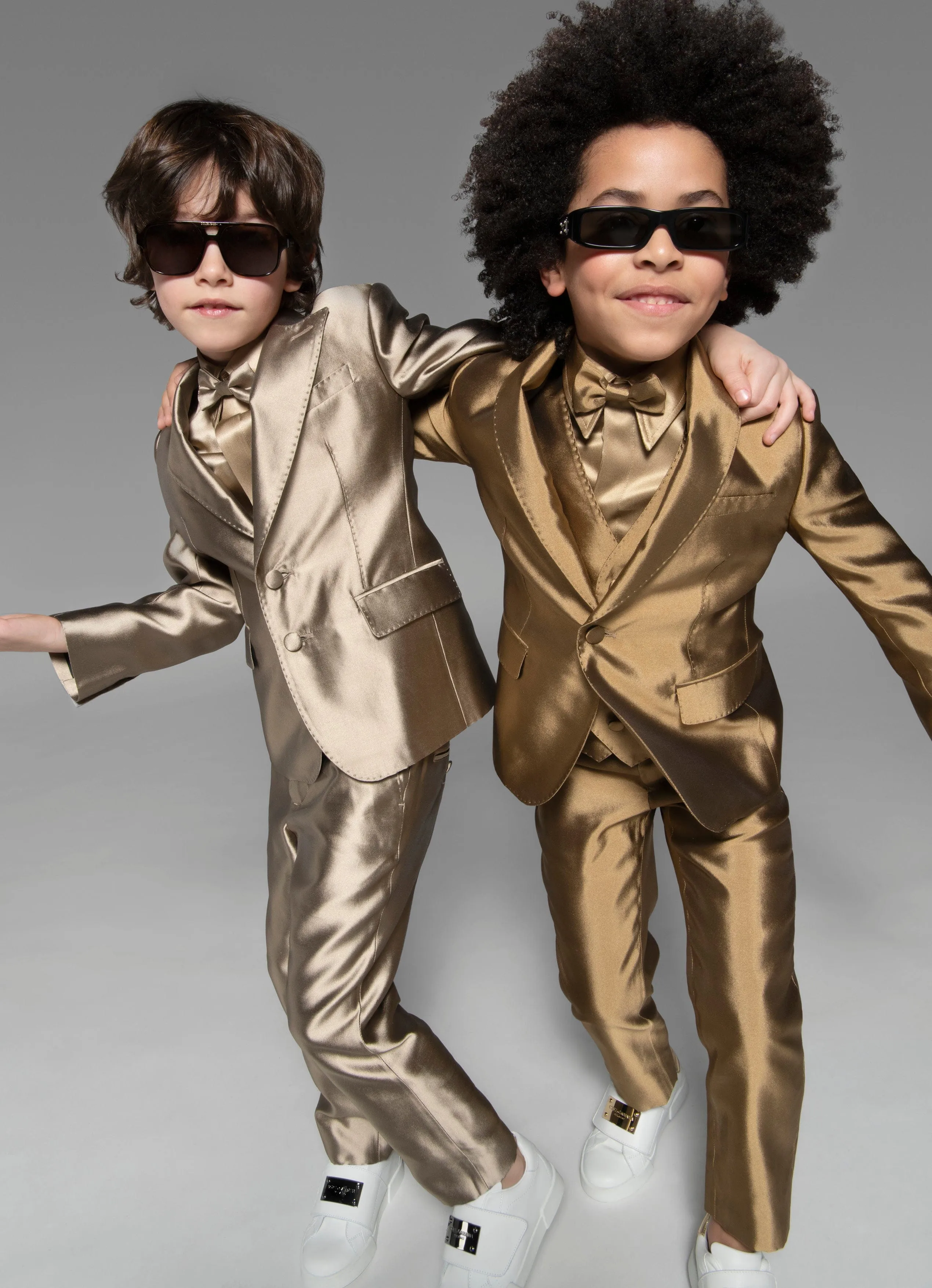 Dolce & Gabbana Boys Silk Blazer in Gold