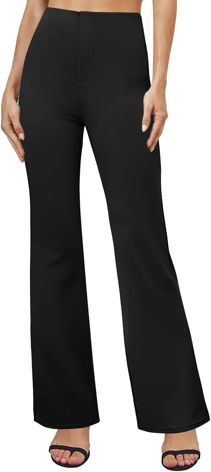 Dress Pants for Women 2025 Fashion High Waisted Yoga Pants Casual Comfy Stretch Office Business Trousers with Pockets