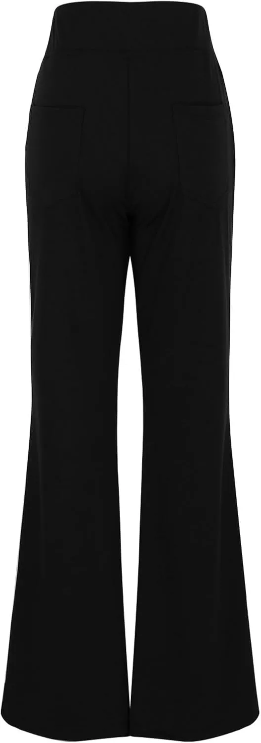 Dress Pants for Women 2025 Fashion High Waisted Yoga Pants Casual Comfy Stretch Office Business Trousers with Pockets