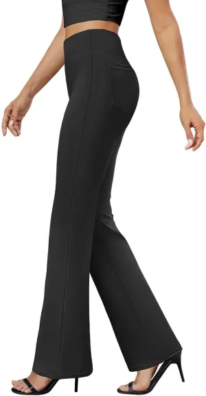 Dress Pants for Women 2025 Fashion High Waisted Yoga Pants Casual Comfy Stretch Office Business Trousers with Pockets