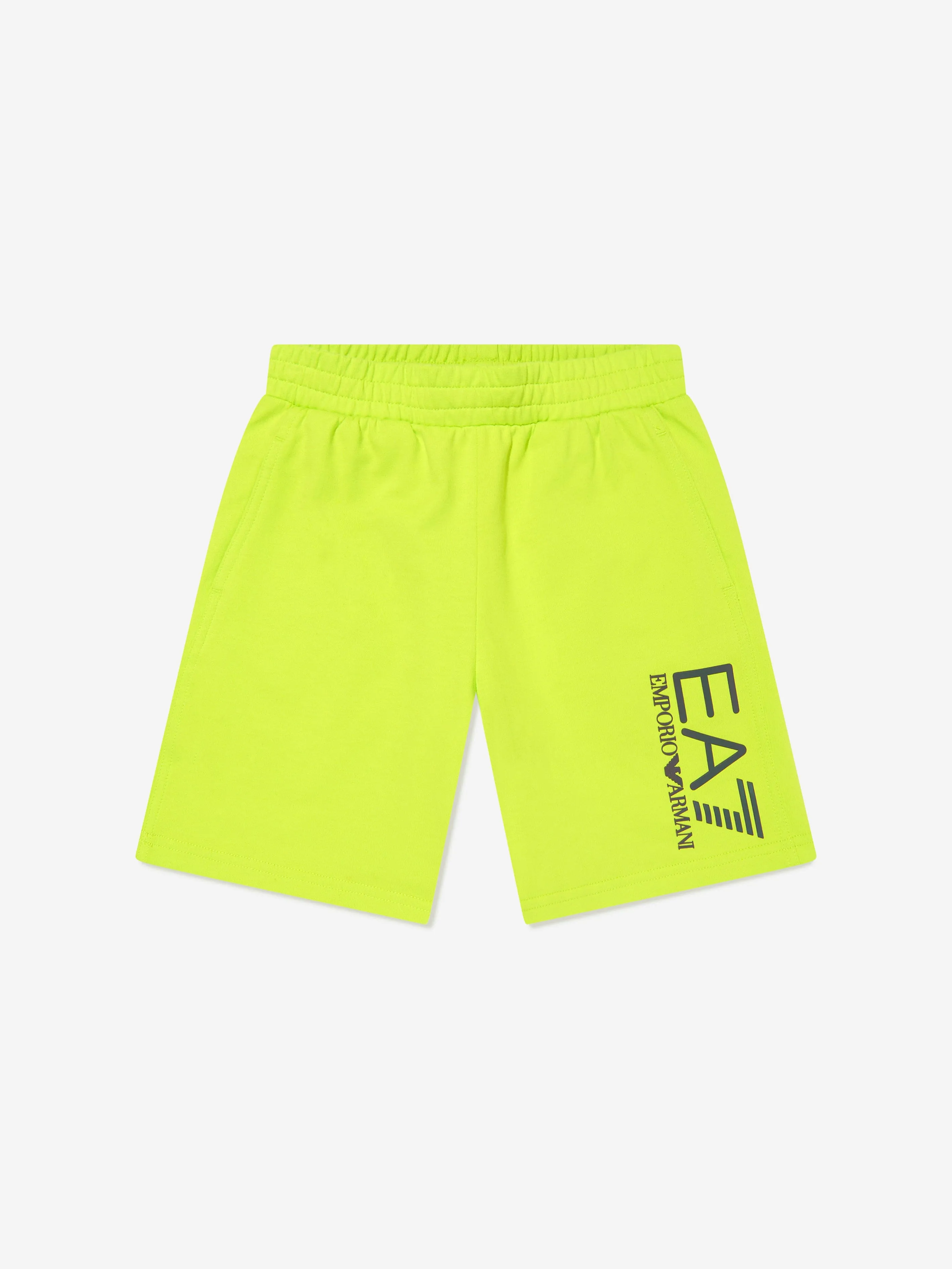 EA7 Emporio Armani Boys Iridescent Logo Shorts in Green