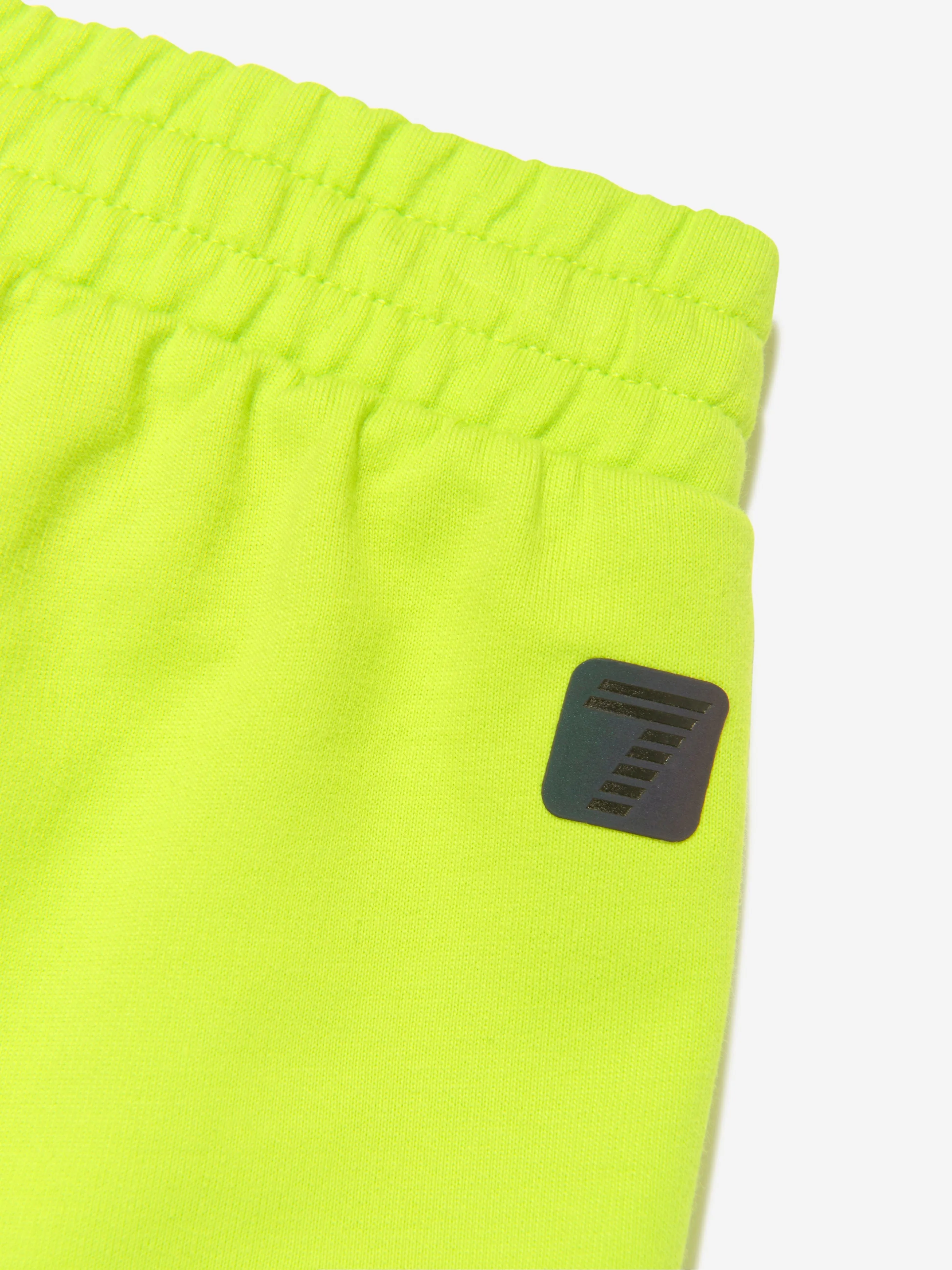 EA7 Emporio Armani Boys Iridescent Logo Shorts in Green