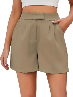 Famulily Womens Summer Cute Shorts Casual Side Pockets High Waist Shorts with Back Elastic Waist