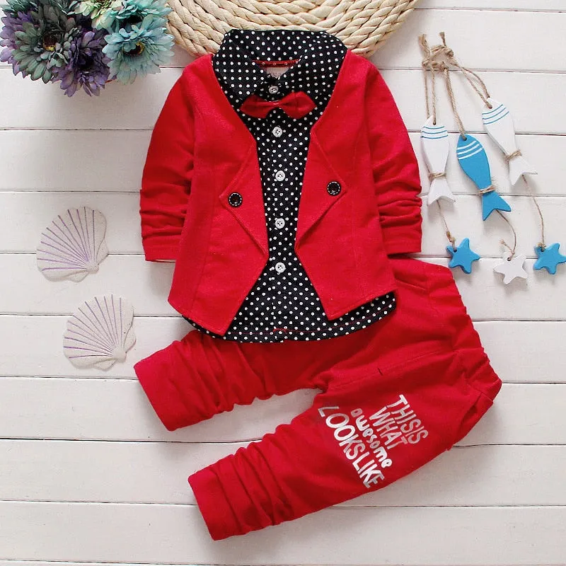 Fashion 2PC Children's Sets Boys Long Sleeves Outfits Clothing Kids Casual Cotton Tracksuits Clothes Hoodie   Trousers