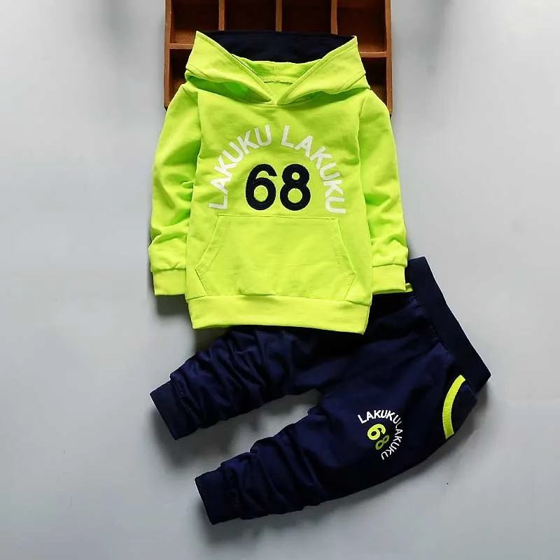 Fashion 2PC Children's Sets Boys Long Sleeves Outfits Clothing Kids Casual Cotton Tracksuits Clothes Hoodie   Trousers