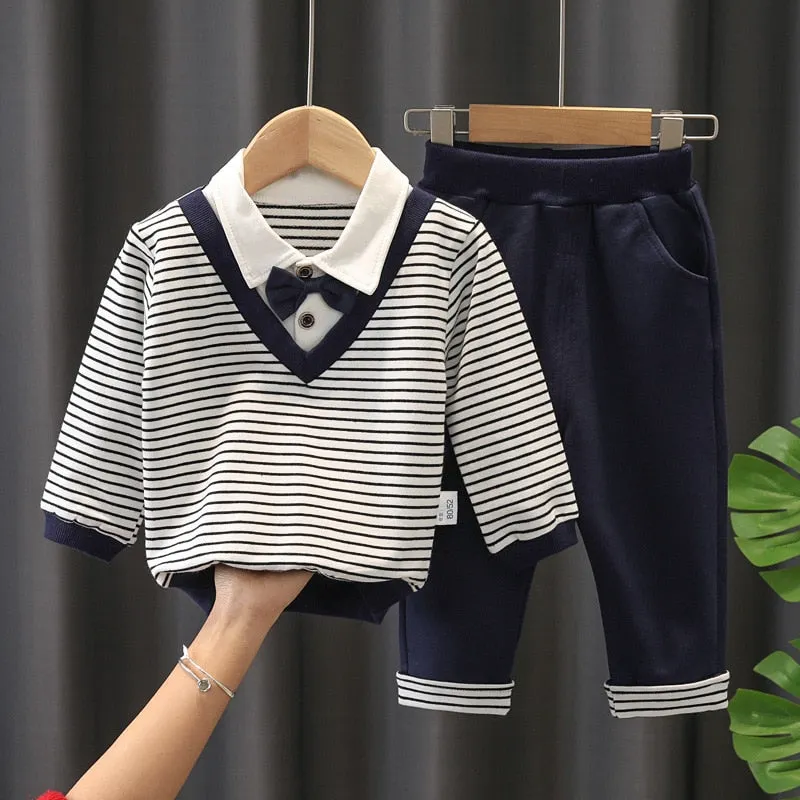 Fashion 2PC Children's Sets Boys Long Sleeves Outfits Clothing Kids Casual Cotton Tracksuits Clothes Hoodie   Trousers