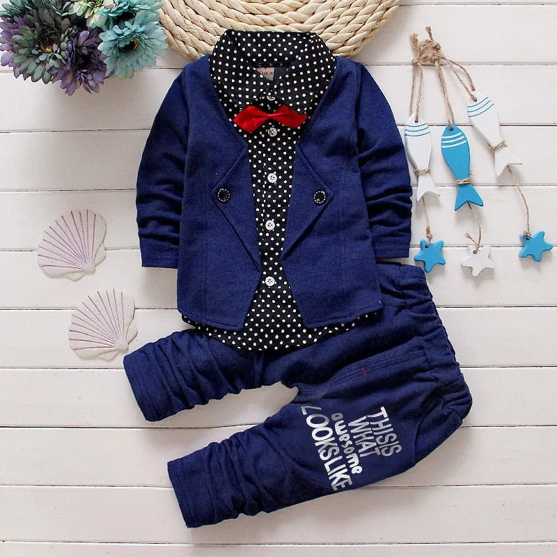 Fashion 2PC Children's Sets Boys Long Sleeves Outfits Clothing Kids Casual Cotton Tracksuits Clothes Hoodie   Trousers