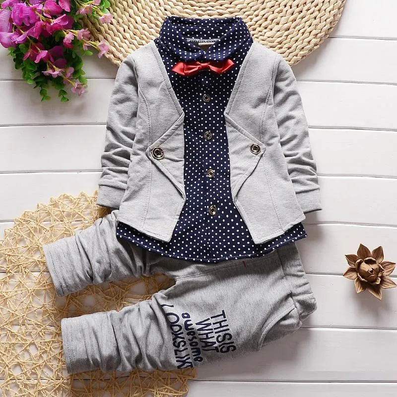 Fashion 2PC Children's Sets Boys Long Sleeves Outfits Clothing Kids Casual Cotton Tracksuits Clothes Hoodie   Trousers