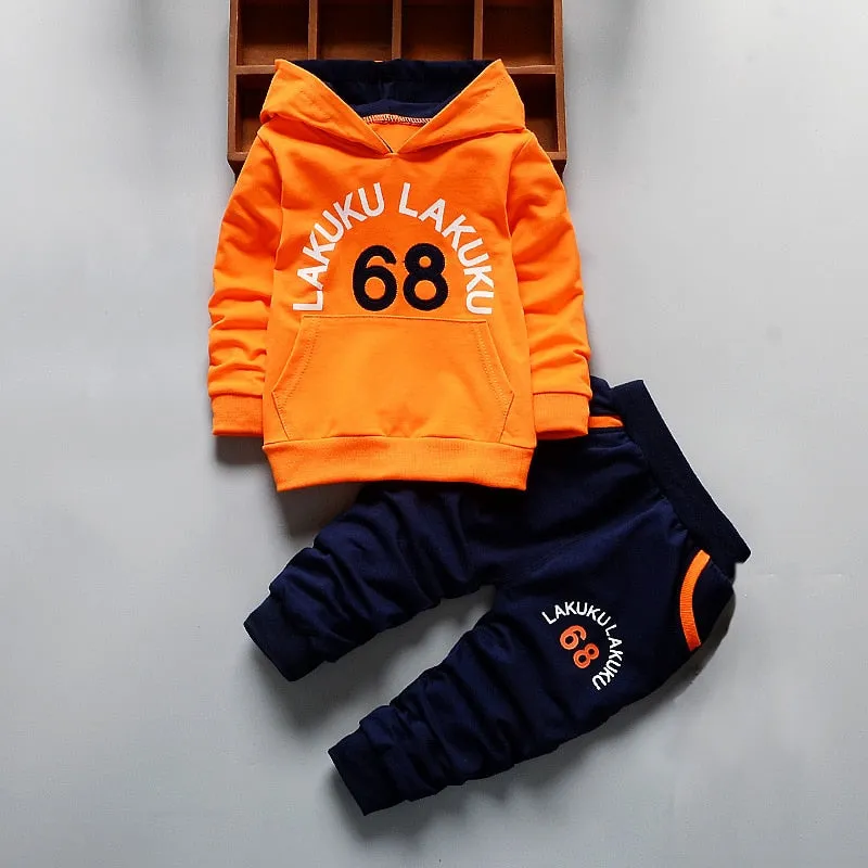 Fashion 2PC Children's Sets Boys Long Sleeves Outfits Clothing Kids Casual Cotton Tracksuits Clothes Hoodie   Trousers