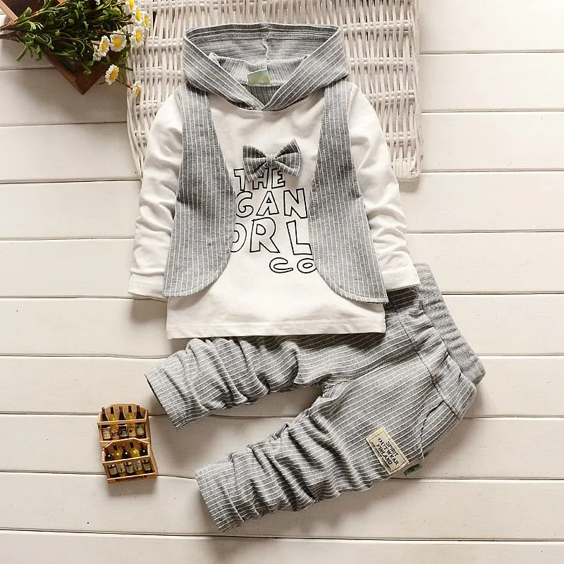 Fashion 2PC Children's Sets Boys Long Sleeves Outfits Clothing Kids Casual Cotton Tracksuits Clothes Hoodie   Trousers