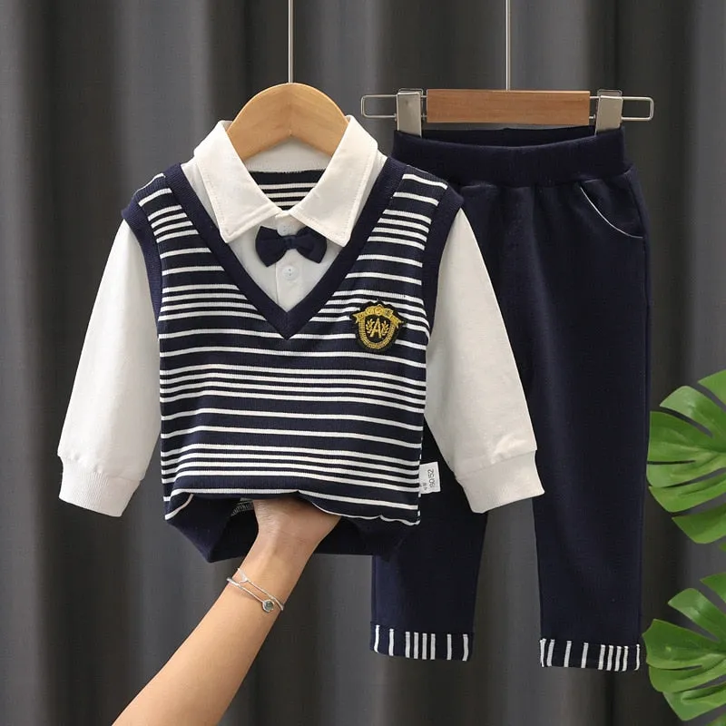 Fashion 2PC Children's Sets Boys Long Sleeves Outfits Clothing Kids Casual Cotton Tracksuits Clothes Hoodie   Trousers