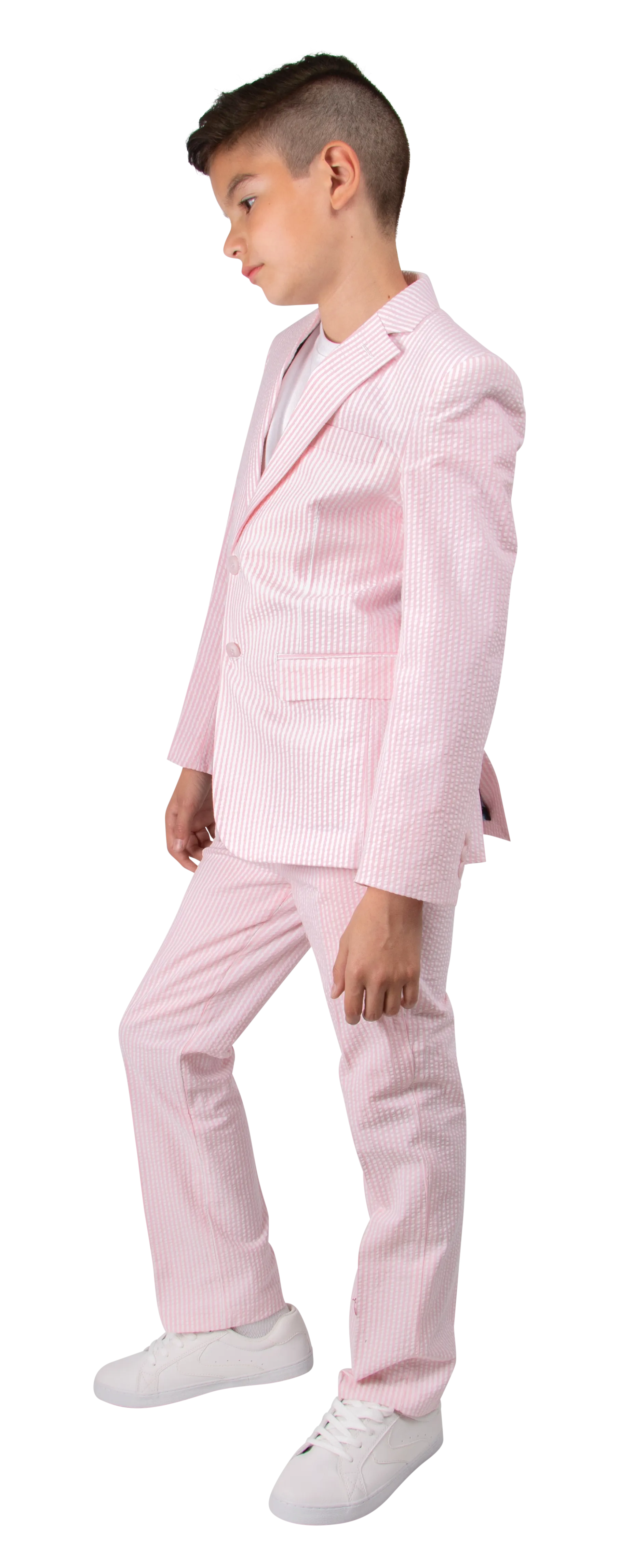 Ferrecci Boys Seersucker 2pc Suit Set Pink