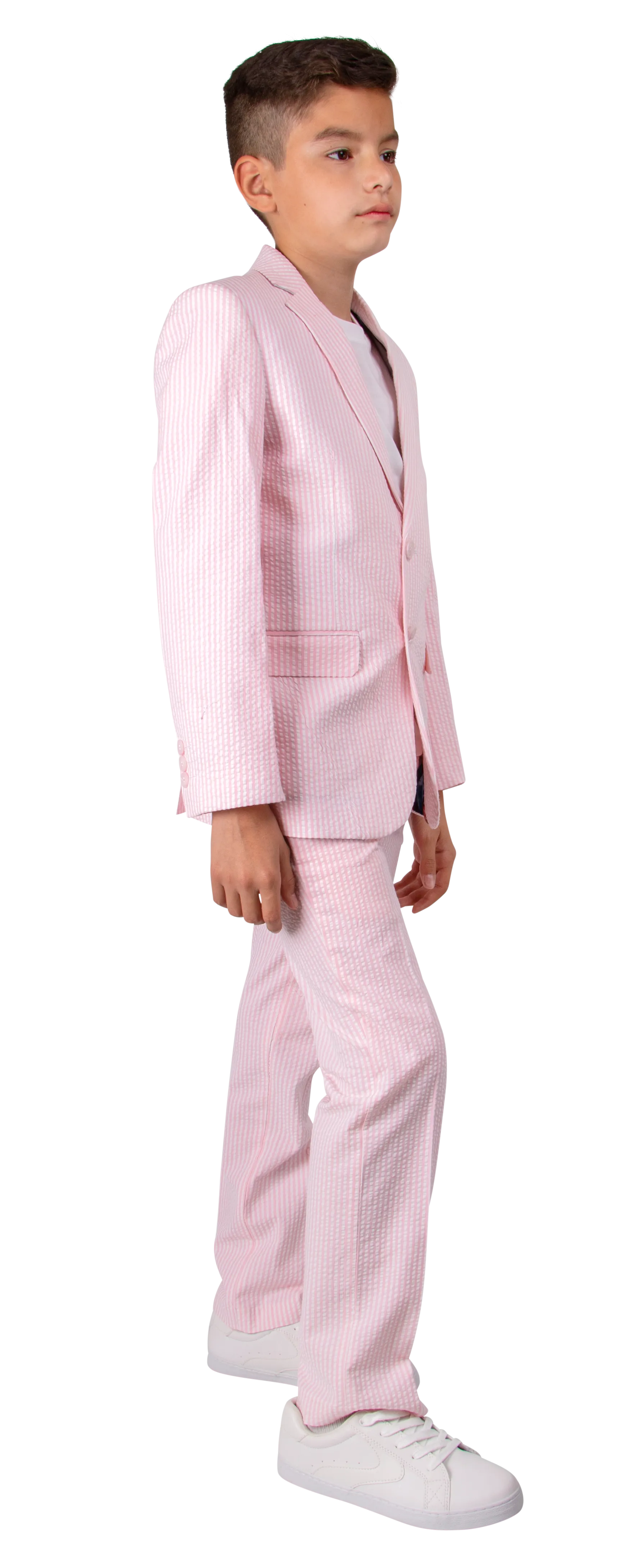 Ferrecci Boys Seersucker 2pc Suit Set Pink