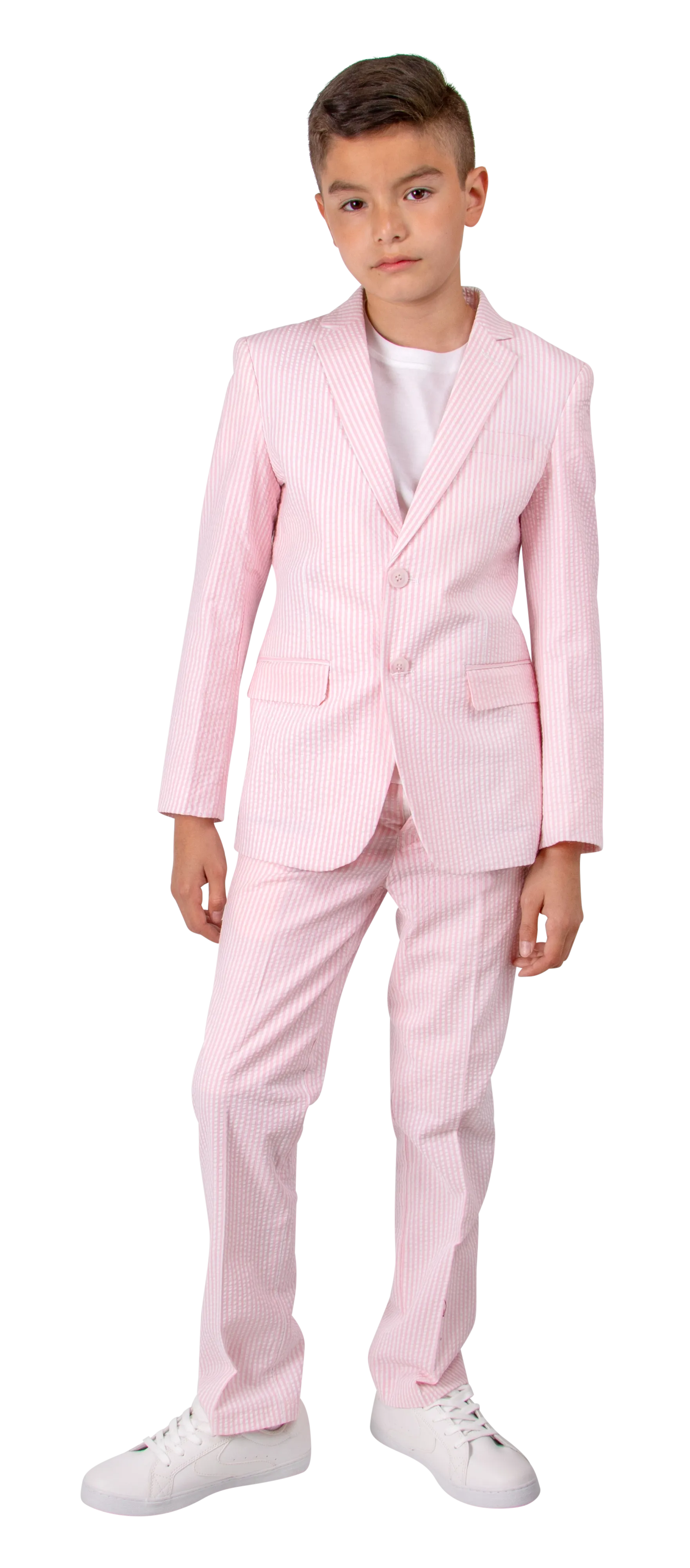 Ferrecci Boys Seersucker 2pc Suit Set Pink