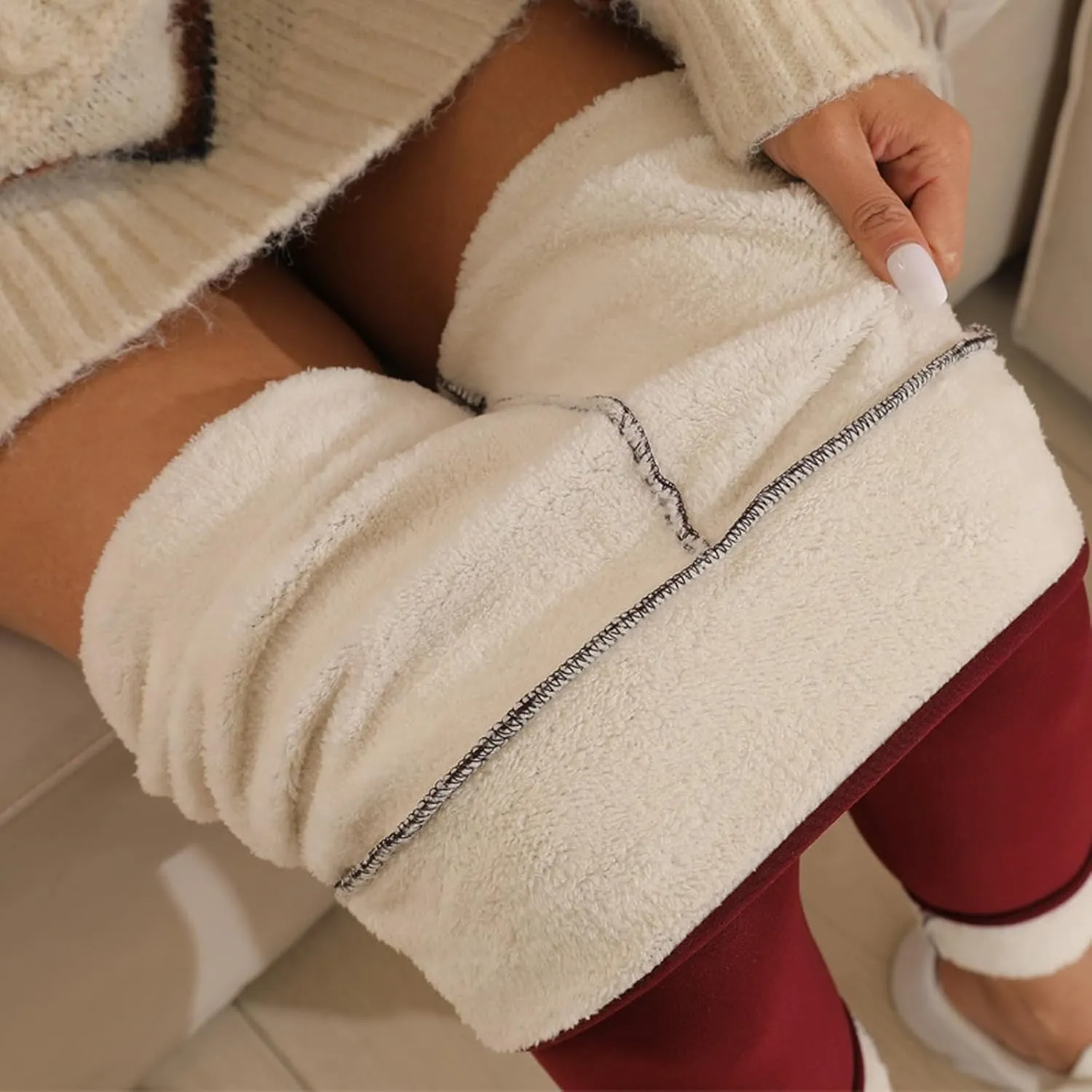 Fleece Lined Leggings for Women Winter Warm High Waisted Thermal Leggings Thick Soft Tummy Control Yoga Pants