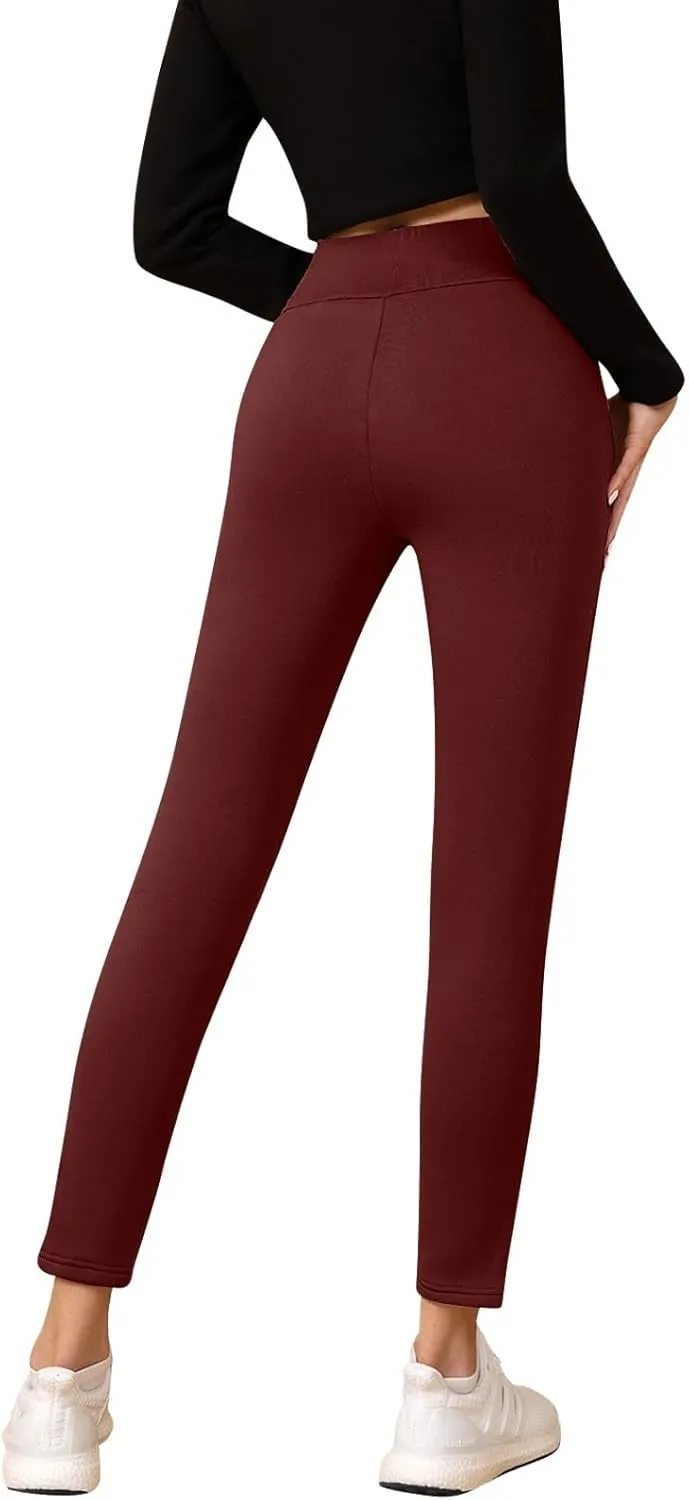 Fleece Lined Leggings for Women Winter Warm High Waisted Thermal Leggings Thick Soft Tummy Control Yoga Pants