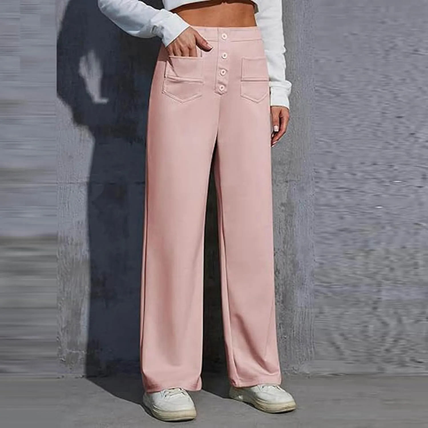 Flexipants - Women's Casual High Waist Stretch Pants, Flexi Pants for Women, Straight Leg Flexi Trousers