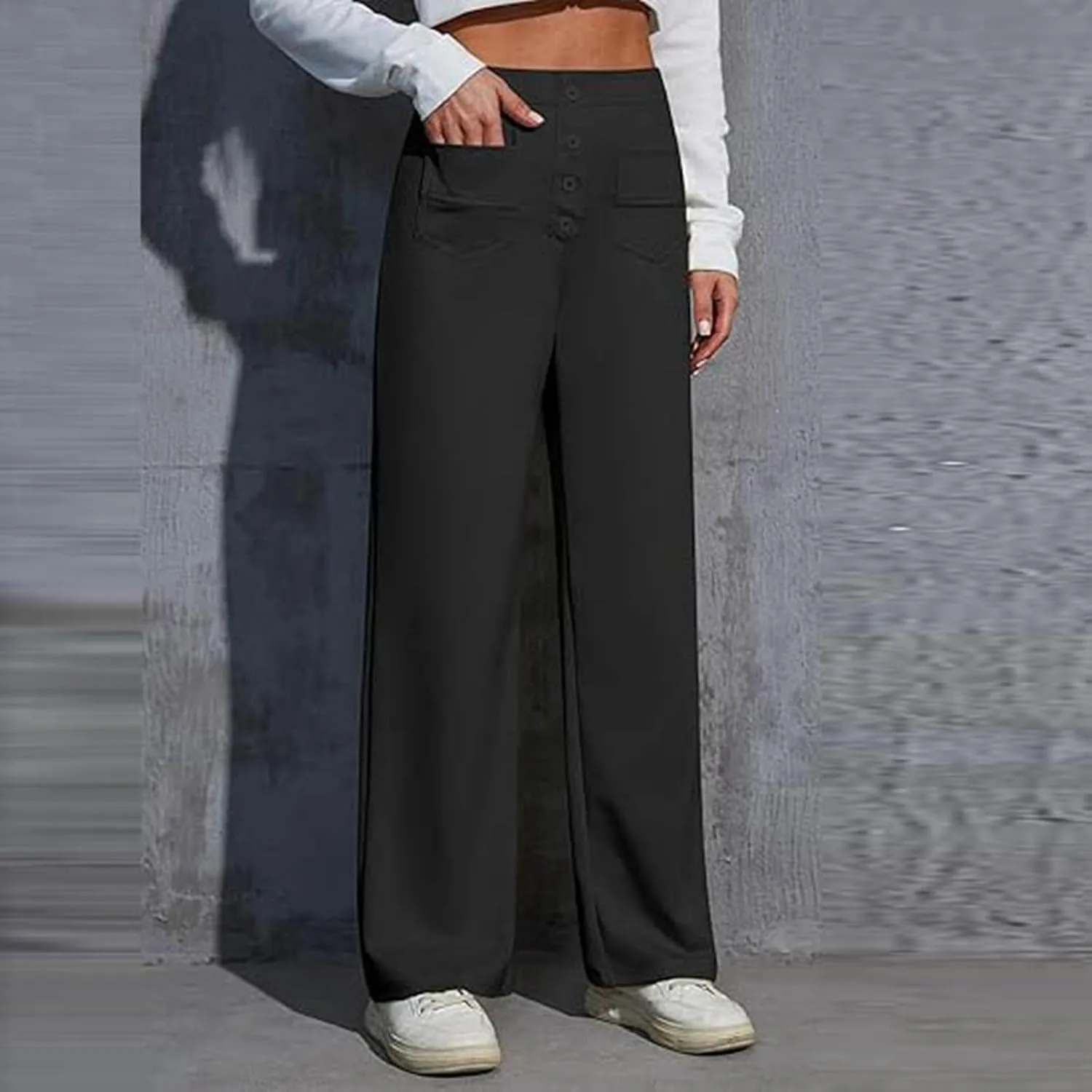 Flexipants - Women's Casual High Waist Stretch Pants, Flexi Pants for Women, Straight Leg Flexi Trousers