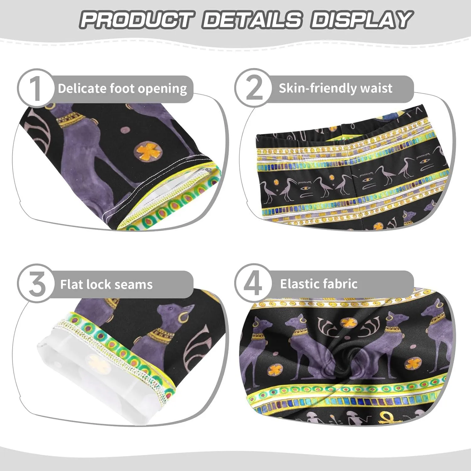 Girls' Leggings Girls Stretch Leggings Egyptian Cats Black Children's Yoga Pants Clothes Kids Dance Tights Place