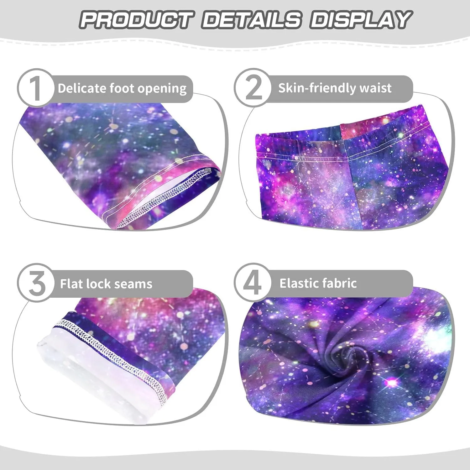 Girls' Leggings Girls Stretch Leggings Galaxy Purple Starry Sky Children's Yoga Pants Clothes Kids Dance Tights Place