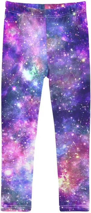 Girls' Leggings Girls Stretch Leggings Galaxy Purple Starry Sky Children's Yoga Pants Clothes Kids Dance Tights Place