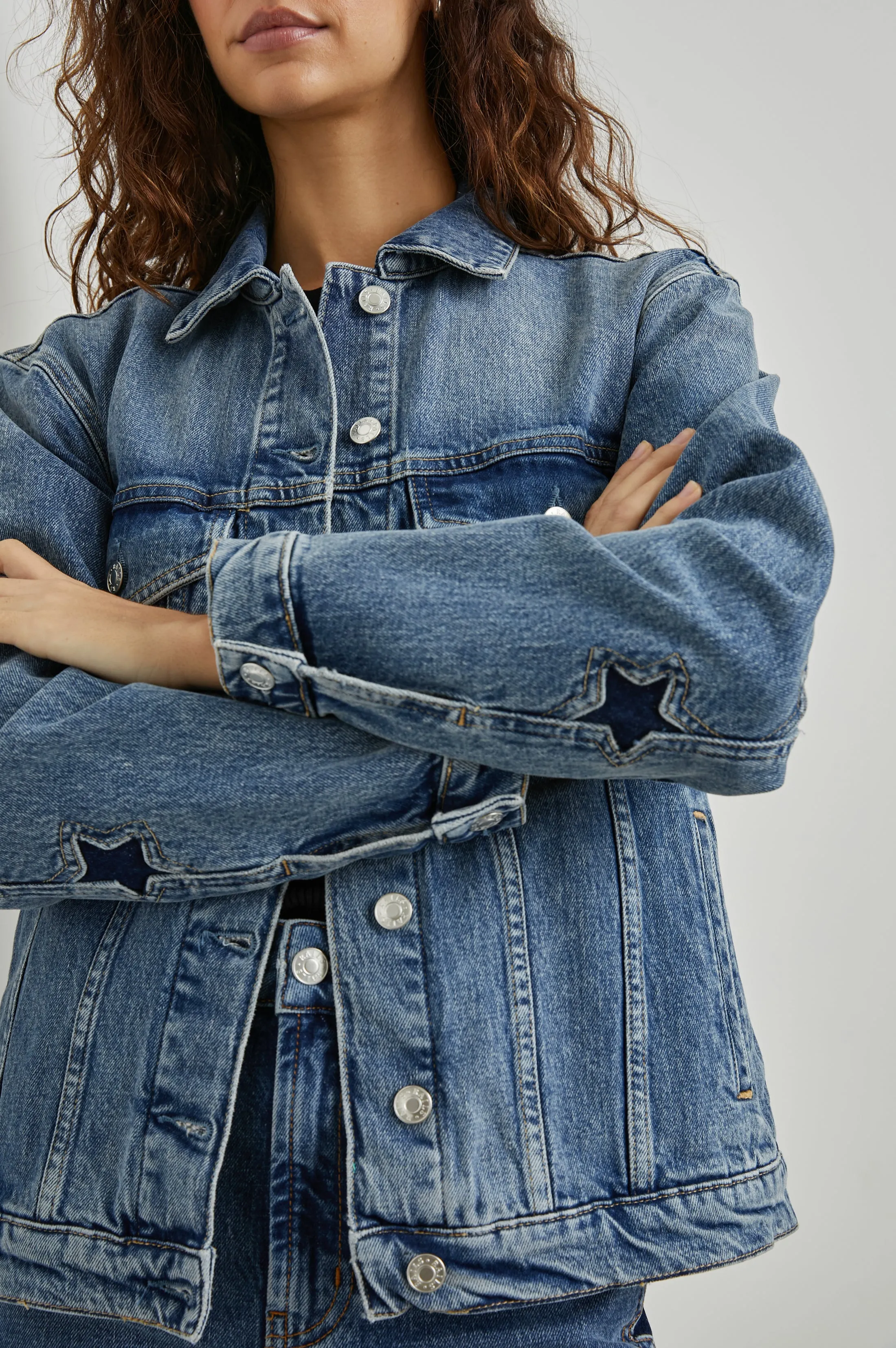 GROVE BOYFRIEND TRUCKER JACKET - STARRY NIGHT