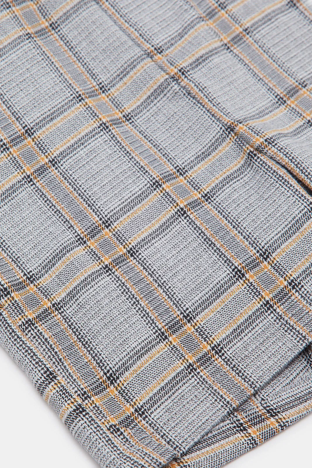 Infant Boys Grey Checkered Short With Suspenders