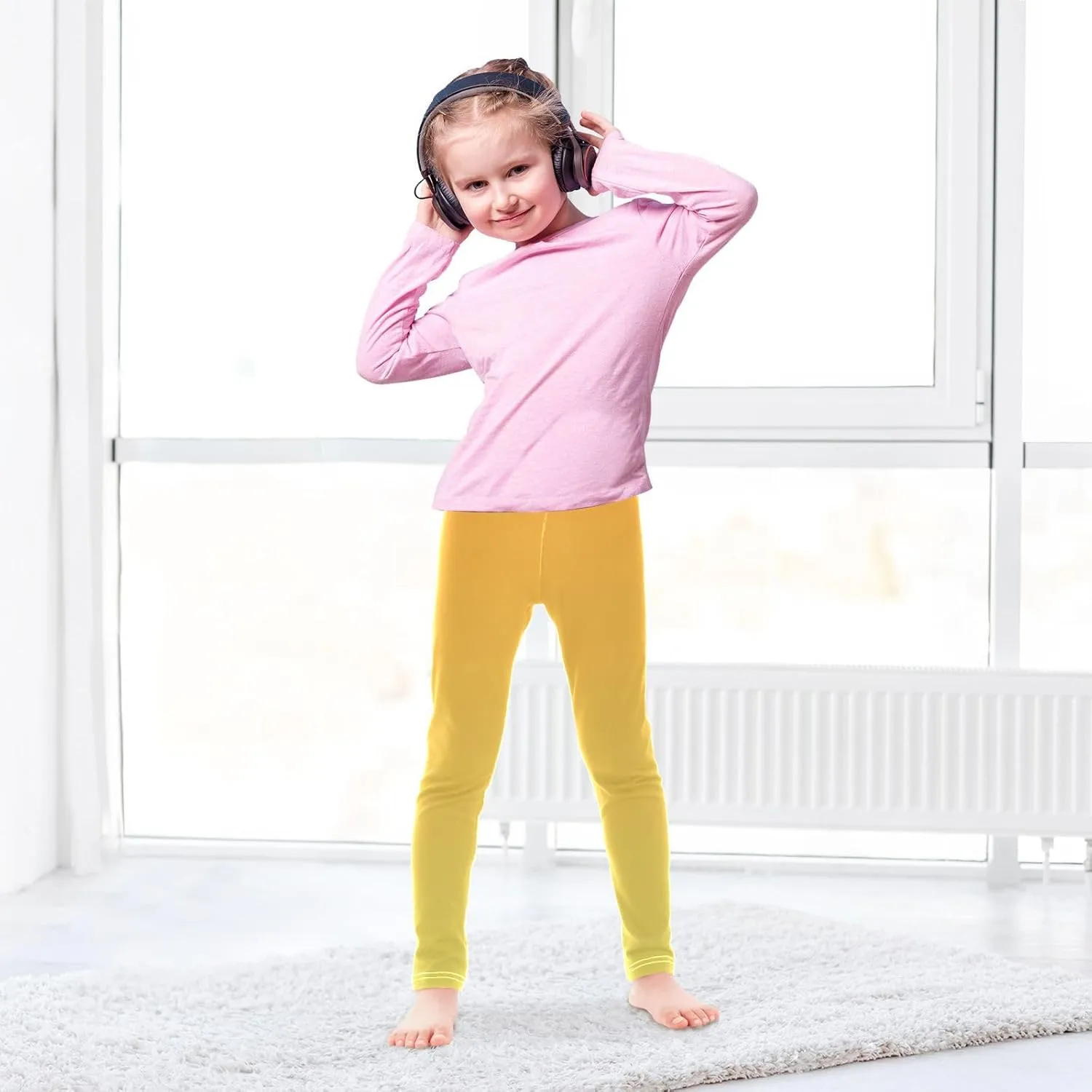 J JOYSAY Yellow Pink Gradient Girls Leggings Girls Printed LeggingsYoga Pants