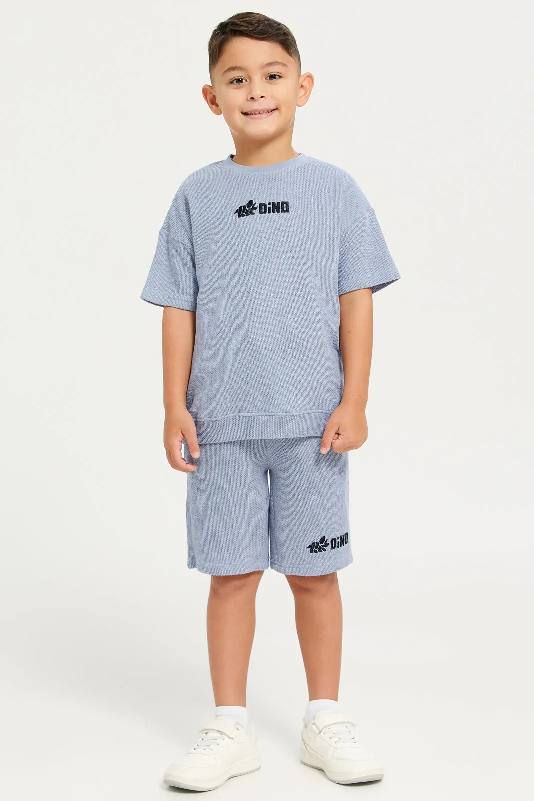 Junior Boys Grey Jacquard Coordinate Shorts