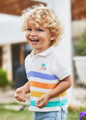 Mayoral Baby Boys Cream Stripped Polo