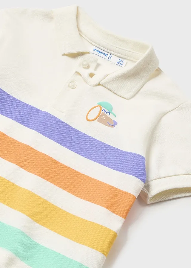 Mayoral Baby Boys Cream Stripped Polo