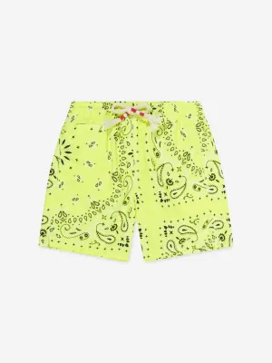 MC2 Saint Barth Boys Bandana Print Swim Shorts in Yellow