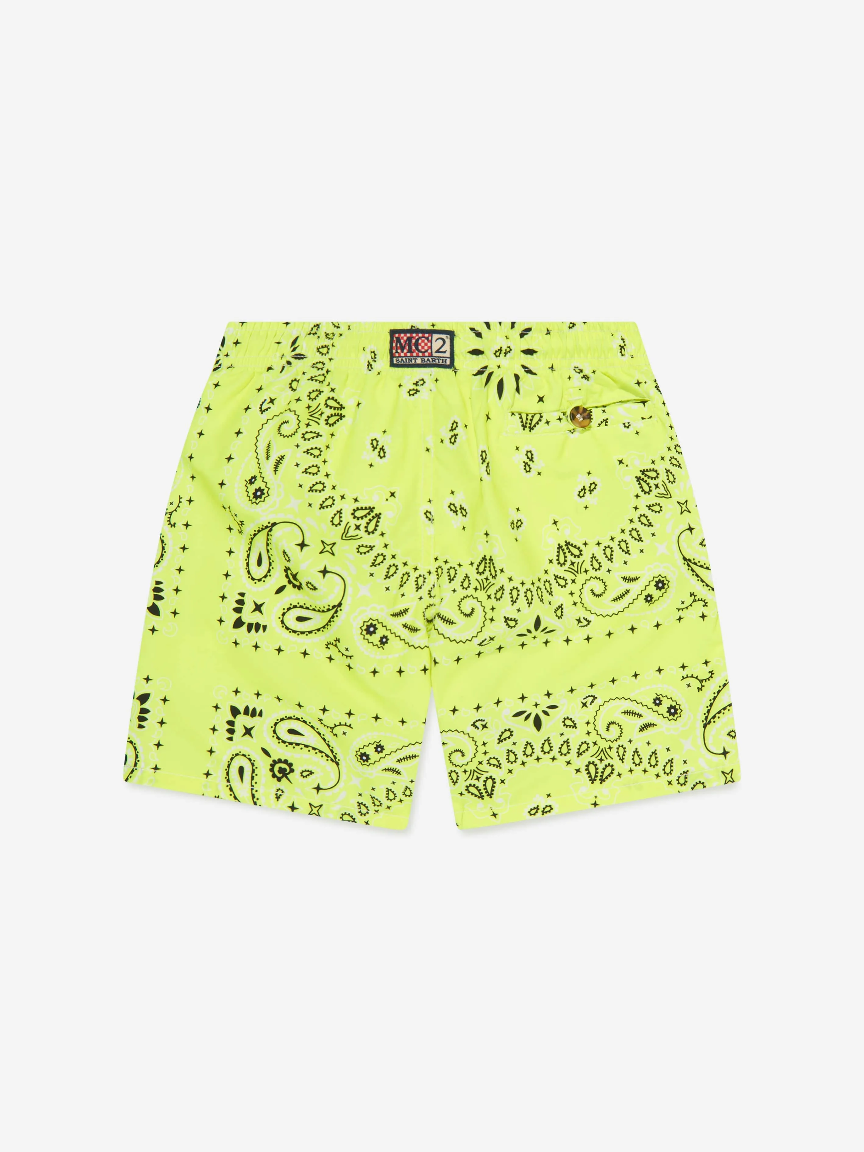 MC2 Saint Barth Boys Bandana Print Swim Shorts in Yellow
